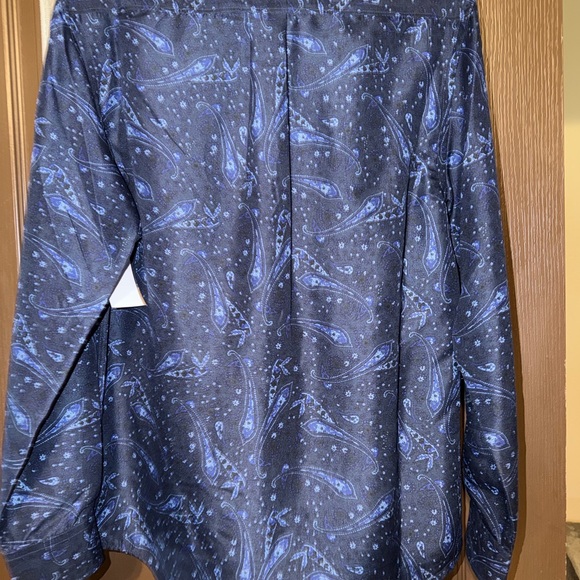 Other - Men's Navy Blue Paisley Long-Sleeve Shirt